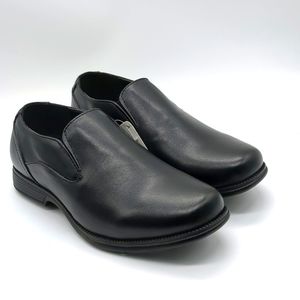NWT Perry Ellis Portfolio Samuel Vegan Leather Boys Dress Shoes Black Sz 2 Wide